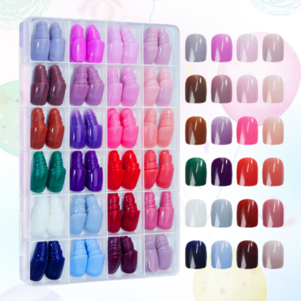 Frosted Square BalletPress on Nails ColorfulTraceless Full Cover False Nail Tips