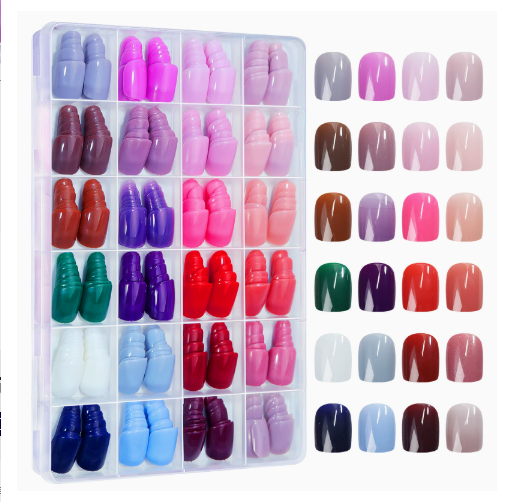 Frosted Square BalletPress on Nails ColorfulTraceless Full Cover False Nail Tips