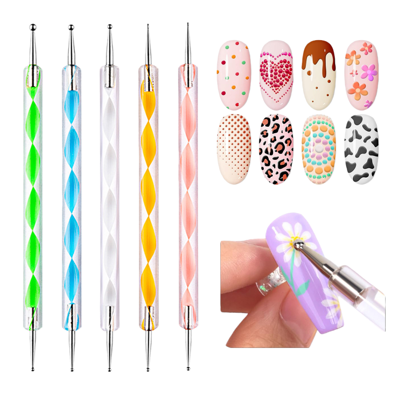5pcs Disposable Reusable Short Acrylic Rod Nail Gem Dotting Tool Pen，Jiuheng Cosmetic,jiuhengcosmetic