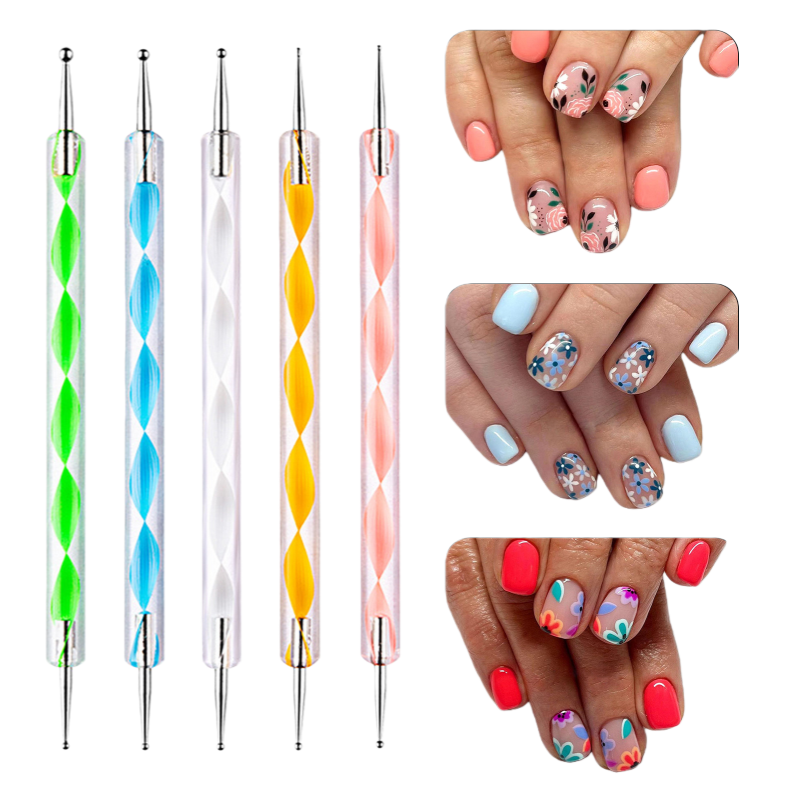 5pcs Disposable Reusable Short Acrylic Rod Nail Gem Dotting Tool Pen，Jiuheng Cosmetic,jiuhengcosmetic