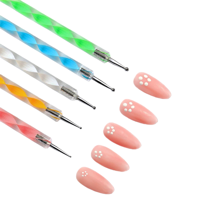 5pcs Disposable Reusable Short Acrylic Rod Nail Gem Dotting Tool Pen，Jiuheng Cosmetic,jiuhengcosmetic
