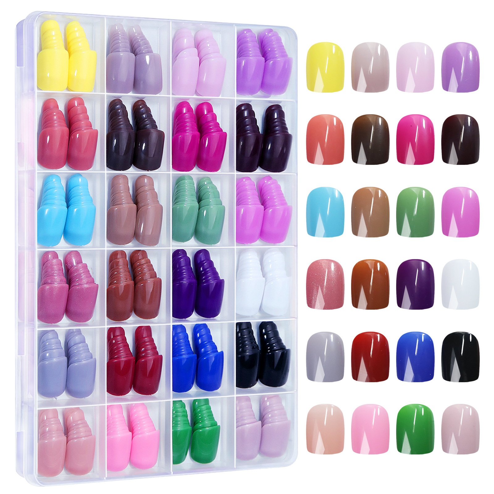 Frosted Square BalletPress on Nails ColorfulTraceless Full Cover False Nail Tips