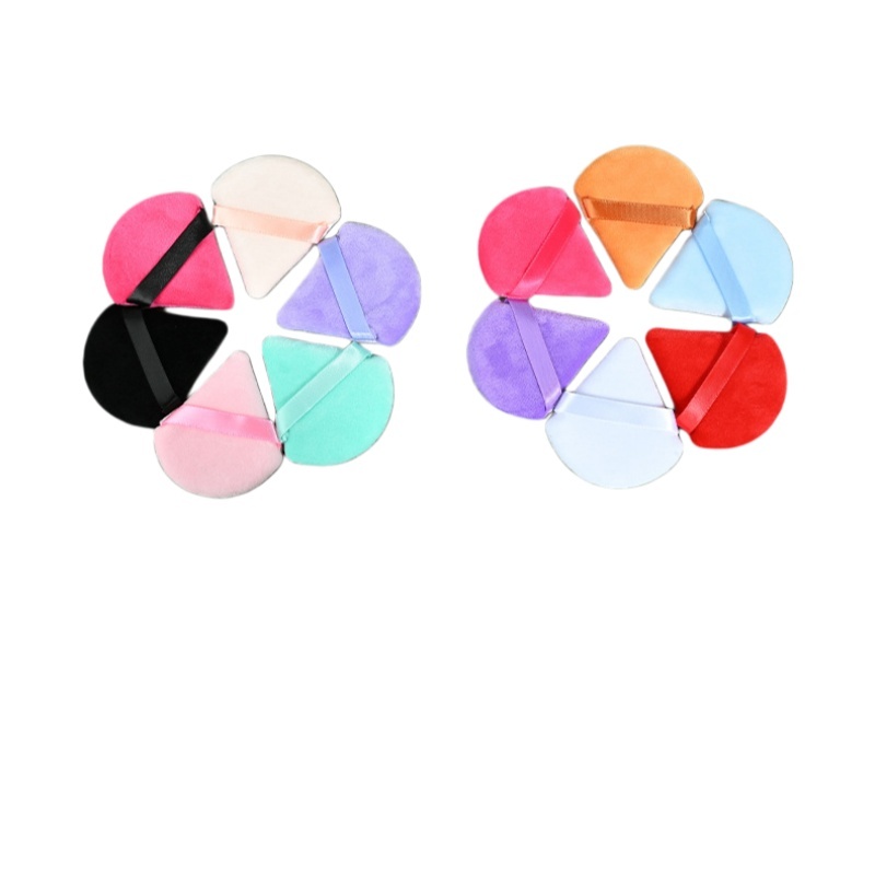 Face Soft Cotton Triangle Powder Puff Wet and Dry Makeup Puff Velvet Beauty Sponge