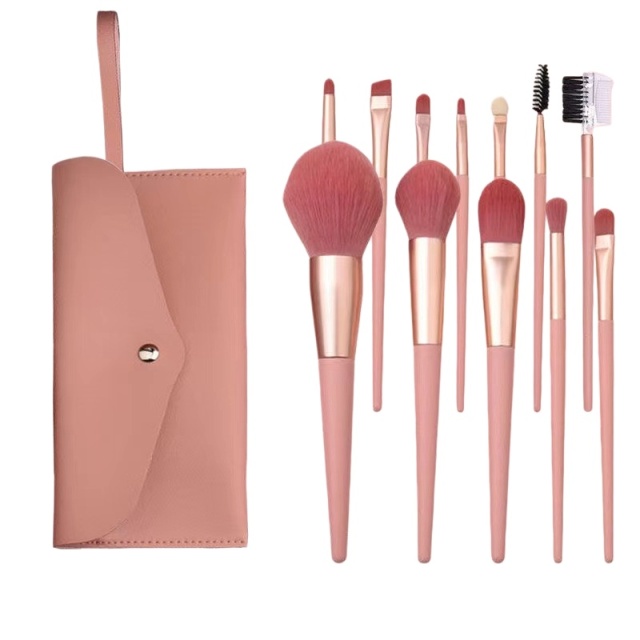 12Pcs Pink Makeup Brush Set，Jiuheng Cosmetic,jiuhengcosmetic