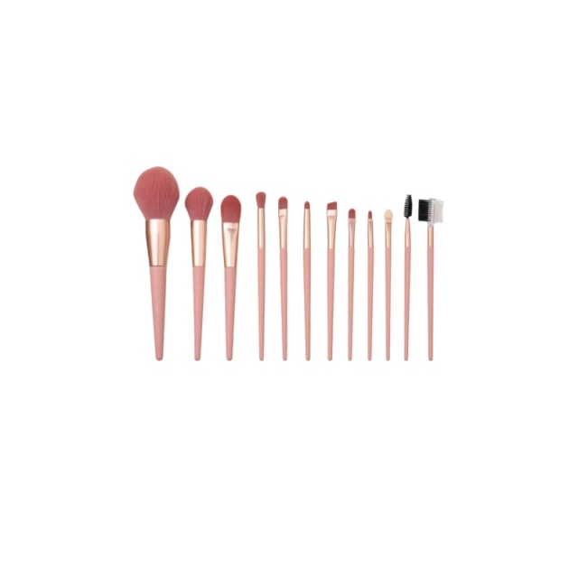 12Pcs Pink Makeup Brush Set，Jiuheng Cosmetic,jiuhengcosmetic
