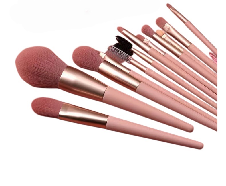 12Pcs Pink Makeup Brush Set，Jiuheng Cosmetic,jiuhengcosmetic