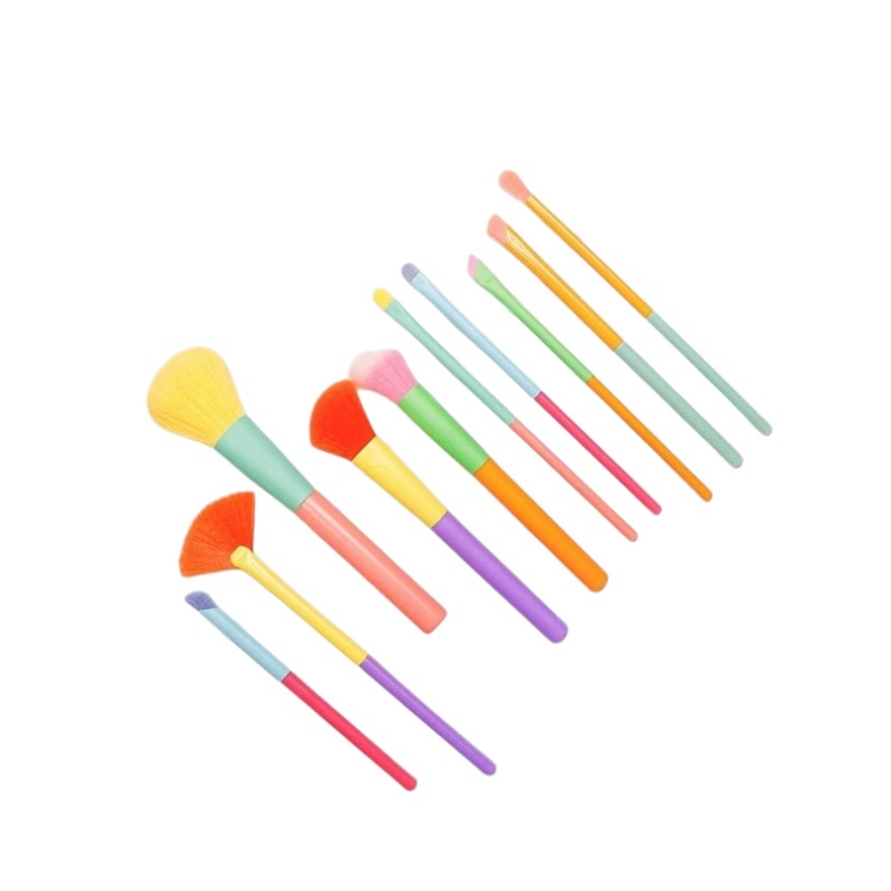 10pcs Makeup Brushes Soft Bristle Tool Brush Set Colored，Jiuheng Cosmetic,jiuhengcosmetic