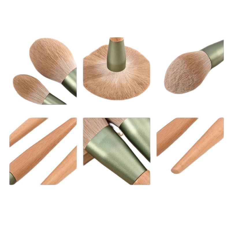10Pcs Wooden Handle Makeup Brush Set，Jiuheng Cosmetic,jiuhengcosmetic
