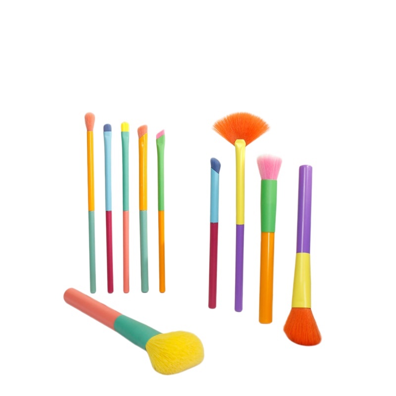 10pcs Makeup Brushes Soft Bristle Tool Brush Set Colored，Jiuheng Cosmetic,jiuhengcosmetic