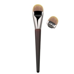 Premium Single Tongue Foundation Brush  Wooden Handle Custom Wholesale，Jiuheng Cosmetic,jiuhengcosmetic