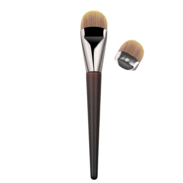 Premium Single Tongue Foundation Brush  Wooden Handle Custom Wholesale，Jiuheng Cosmetic,jiuhengcosmetic