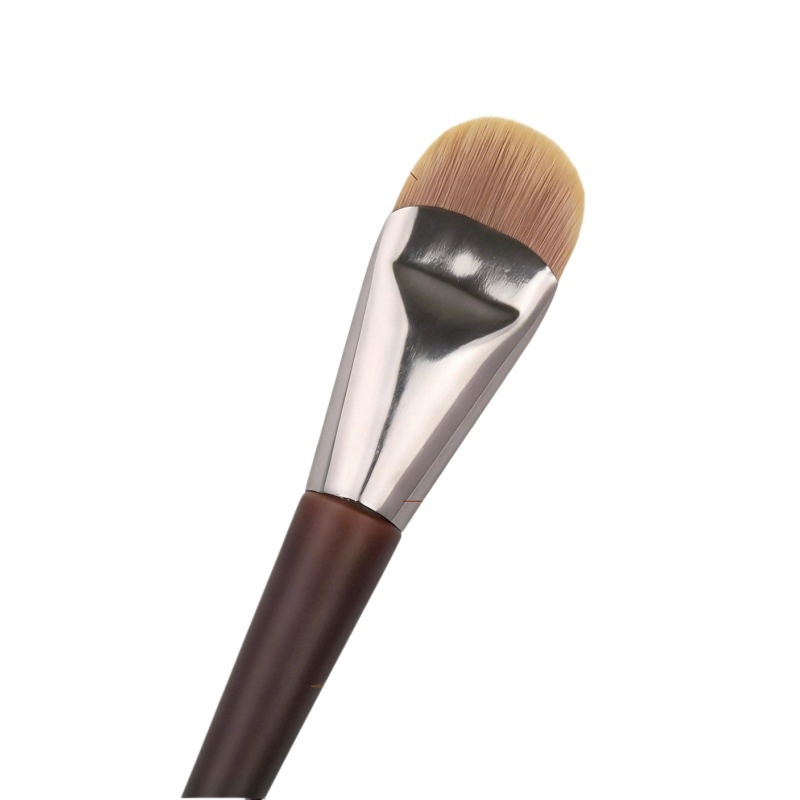 Premium Single Tongue Foundation Brush  Wooden Handle Custom Wholesale，Jiuheng Cosmetic,jiuhengcosmetic