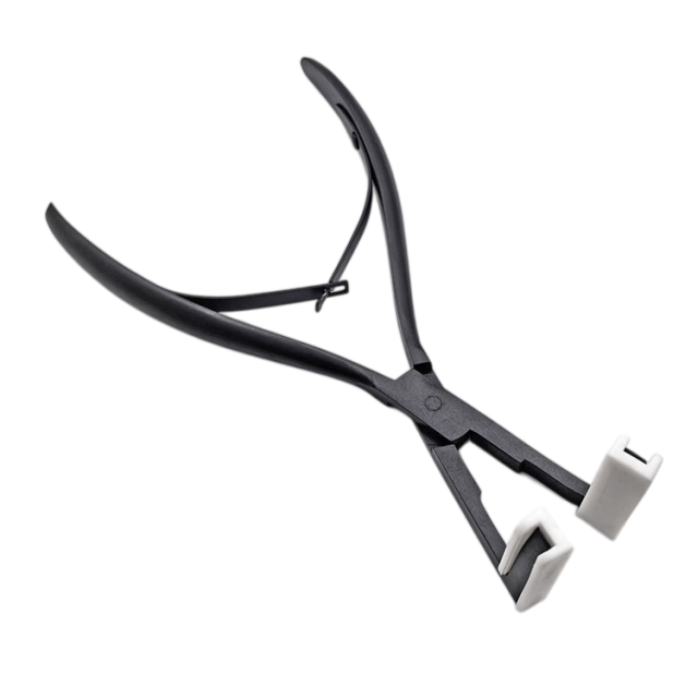 Black Titanium Hair Extension Pliers 3CR13 Stainless Steel Model 191，wholesale beauty tools