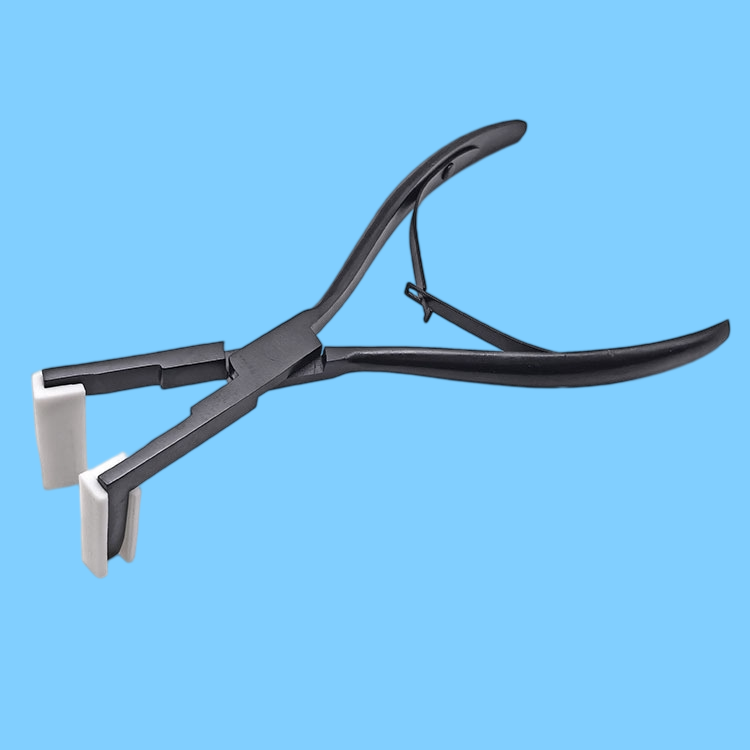 Black Titanium Hair Extension Pliers 3CR13 Stainless Steel Model 191，wholesale beauty tools