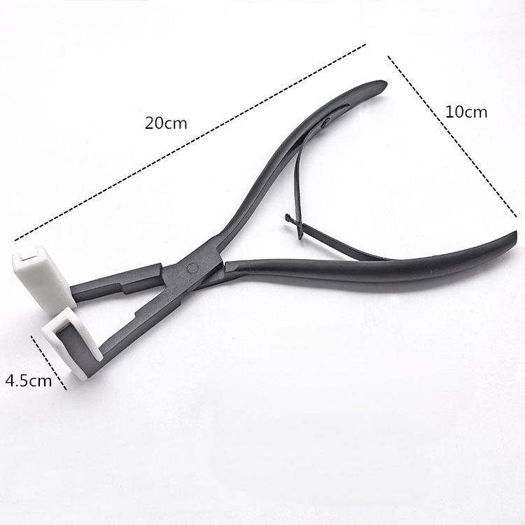 Black Titanium Hair Extension Pliers 3CR13 Stainless Steel Model 191，wholesale beauty tools