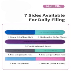 7‑Sided Multi‑Function Sponge Nail File，wholesale beauty tools