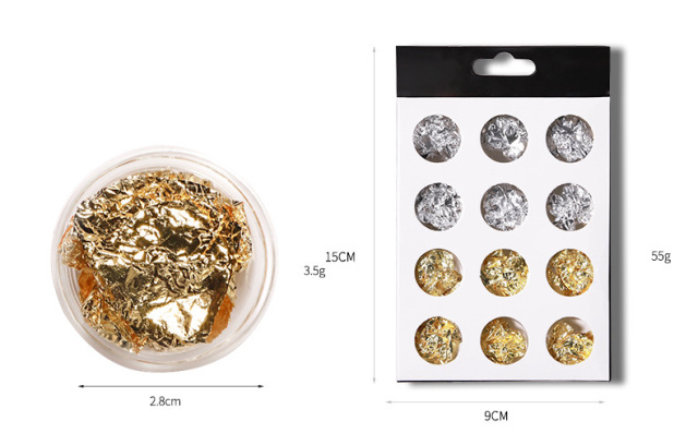 12 Boxes Metallic Foil Sheets for Nail Decoration，wholesale beauty tools
