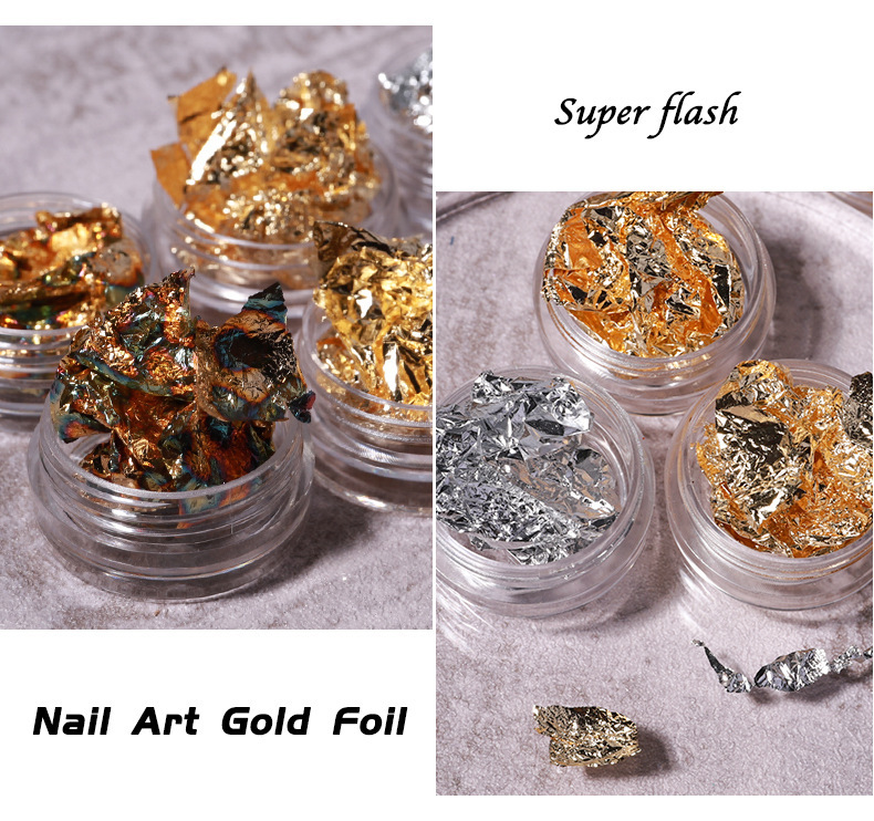 12 Boxes Metallic Foil Sheets for Nail Decoration，wholesale beauty tools