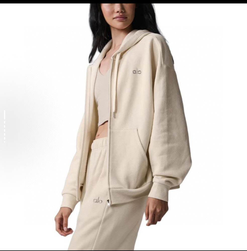 alo utumn and winter American sports hooded sweatshirt loose unisex sweatshirt set