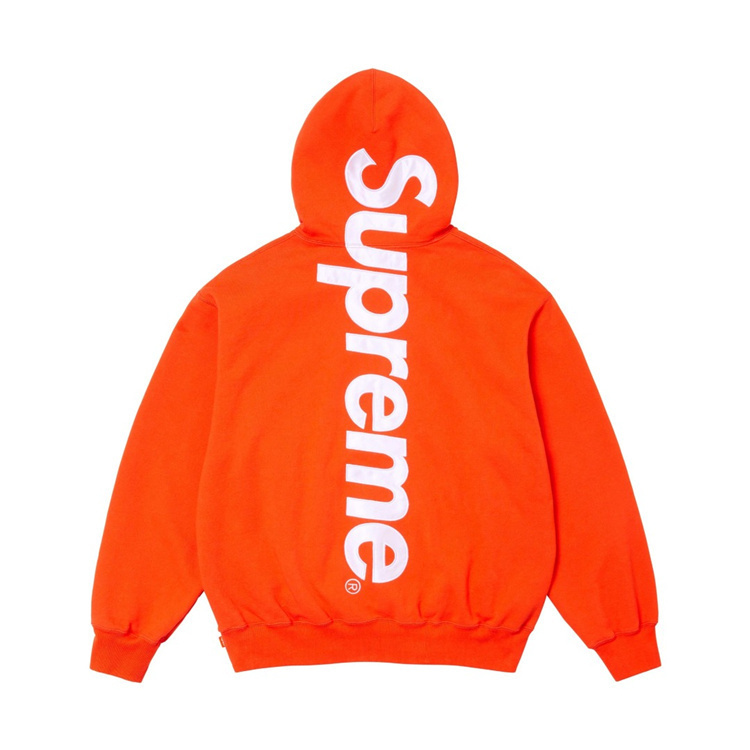 Supreme 22FW Satin Appliqué Hoodie | Premium Brushed Fleece Pullover Streetwear Logo Sweatshirt