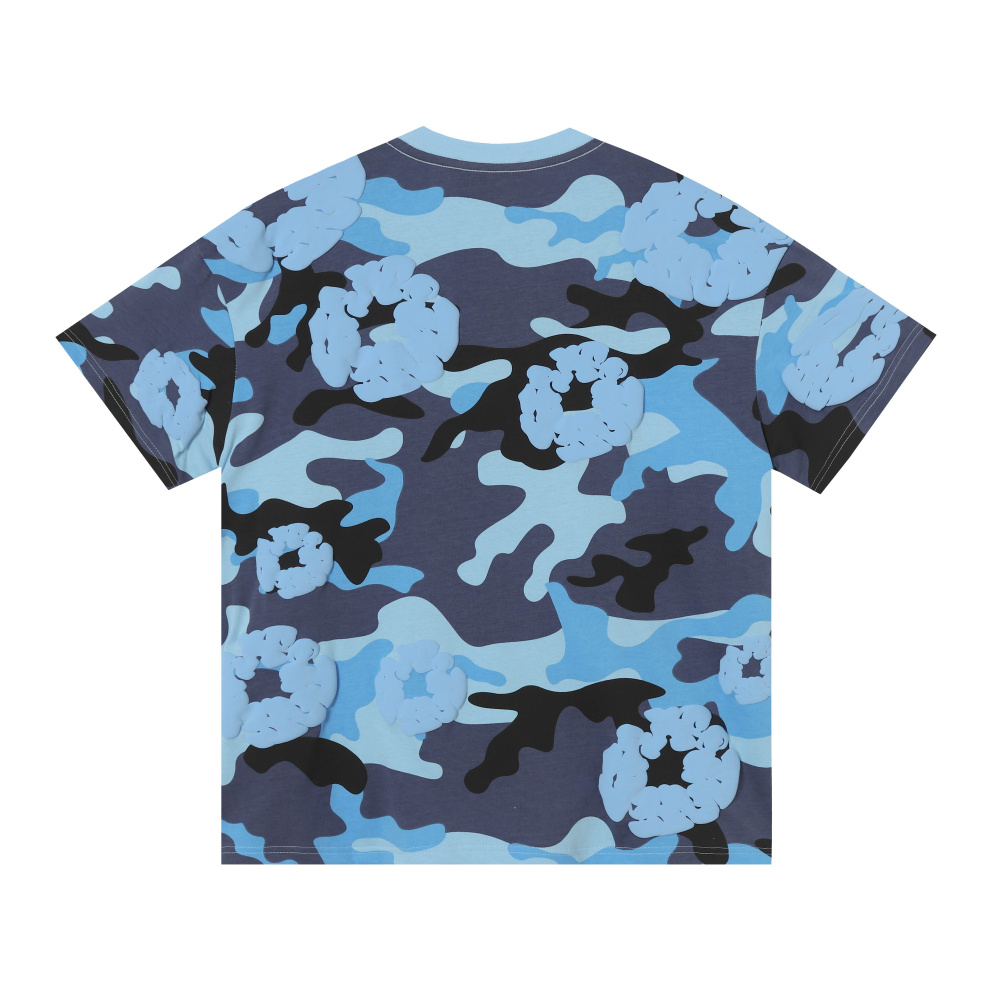 DENIM TEARS Kapok Flower New T-Shirt | Camo Blue/Pink/Green/Gray/Apricot Unisex Crewneck Short Sleeve Tee