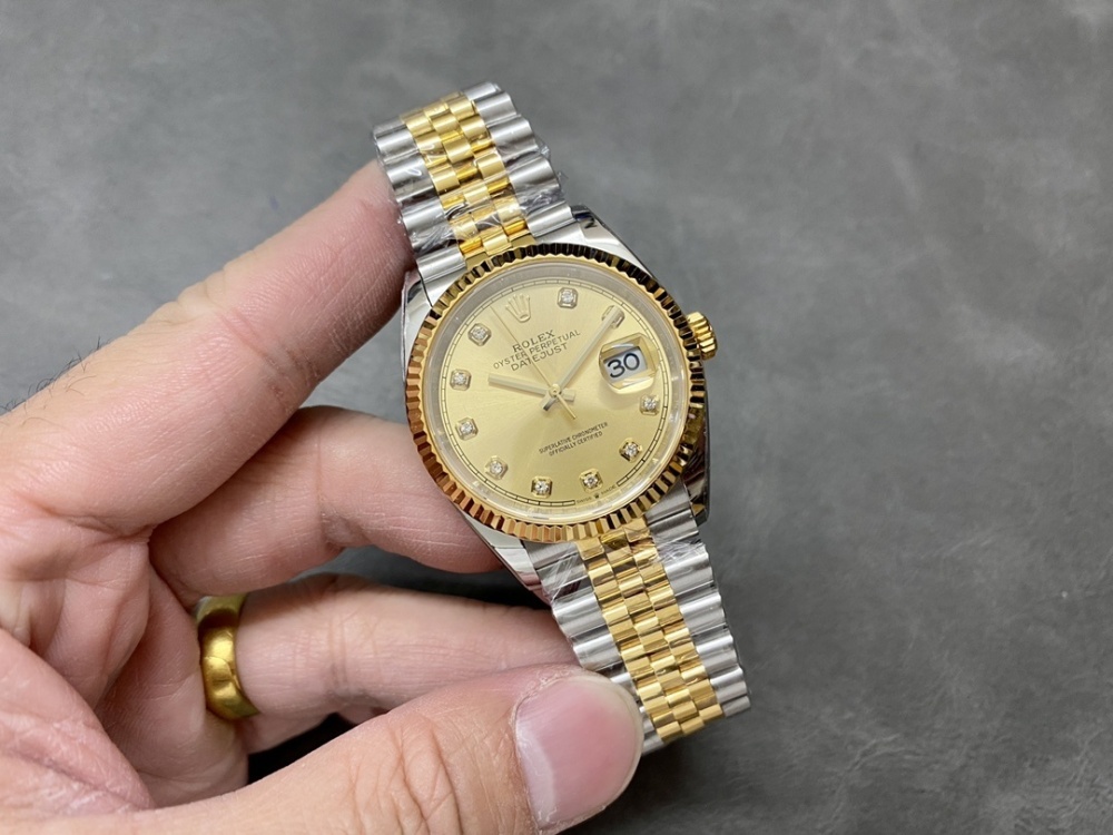 1. Rolex Datejust | Two-Tone Rolesor Diamond Dial Oyster Perpetual Automatic Watch