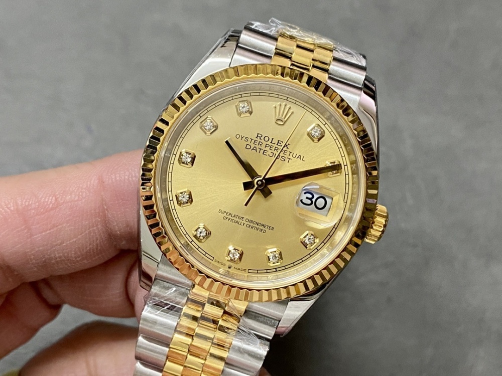 1. Rolex Datejust | Two-Tone Rolesor Diamond Dial Oyster Perpetual Automatic Watch