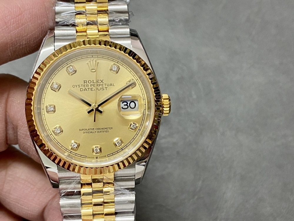 1. Rolex Datejust | Two-Tone Rolesor Diamond Dial Oyster Perpetual Automatic Watch