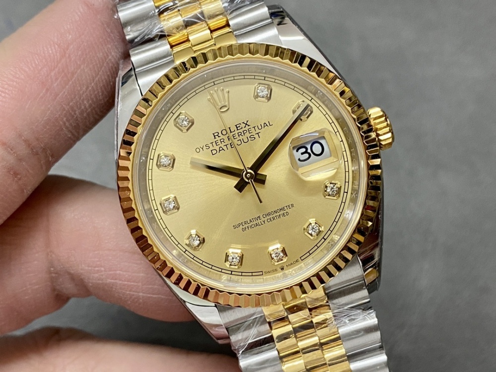 1. Rolex Datejust | Two-Tone Rolesor Diamond Dial Oyster Perpetual Automatic Watch