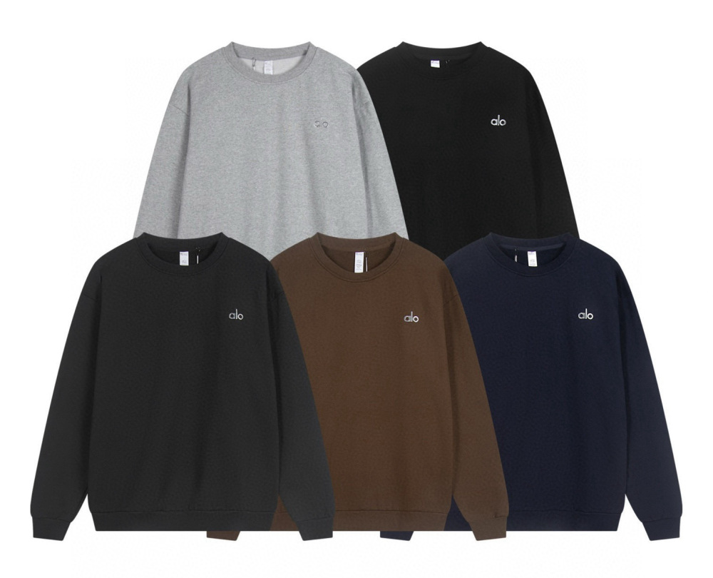 ALO Logo Hoodie for Women Casual Long Sleeve Soft Fleece Drawstring Hooded Sweatshirt with Pocket