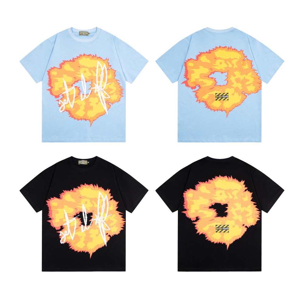 Denim Tears Vintage Graphic Tee Cotton Wreath Design Short Sleeve Tshirt Streetwear