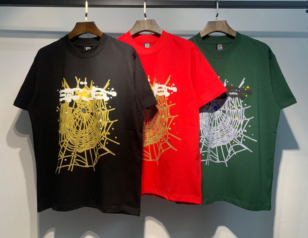 Sp5der Classic Logo Graphic Tee Casual Everyday Wear Short Sleeve Cotton T-Shirt