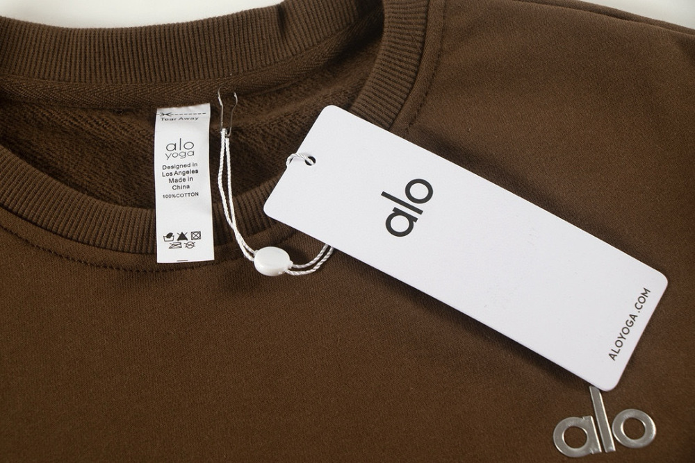 ALO Logo Hoodie for Women Casual Long Sleeve Soft Fleece Drawstring Hooded Sweatshirt with Pocket