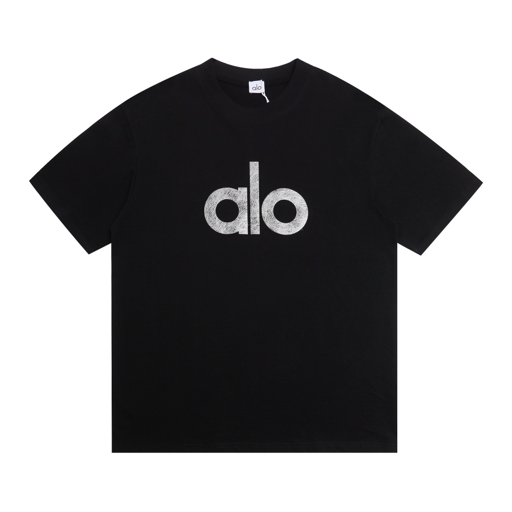 Alo Modern Fit T Shirt Breathable Stretch Fabric Casual Yoga Short Sleeve Top