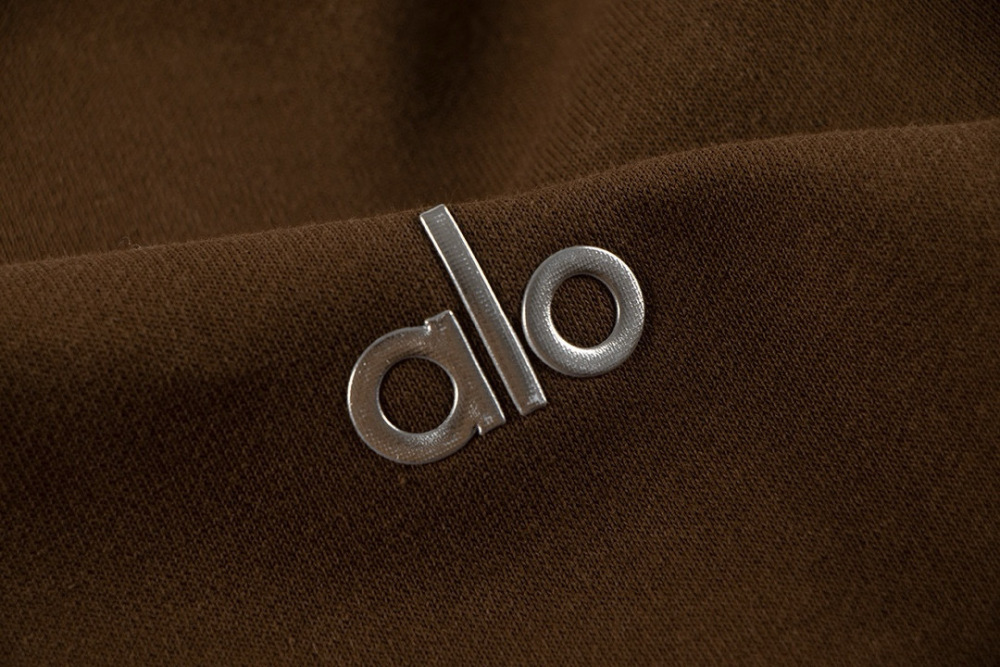 ALO Logo Hoodie for Women Casual Long Sleeve Soft Fleece Drawstring Hooded Sweatshirt with Pocket