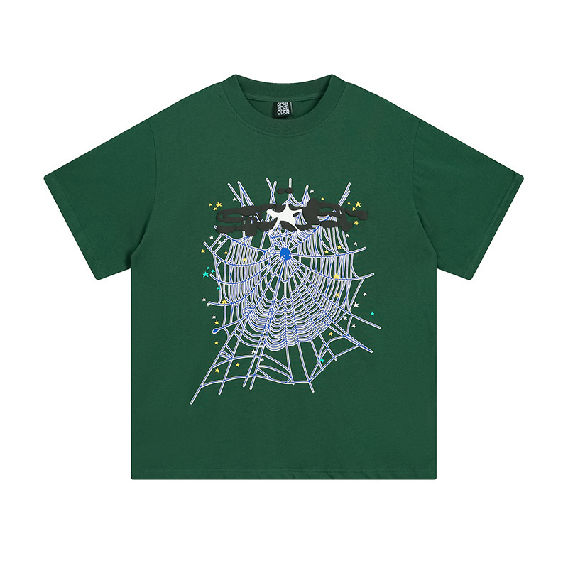 Sp5der Classic Logo Graphic Tee Casual Everyday Wear Short Sleeve Cotton T-Shirt