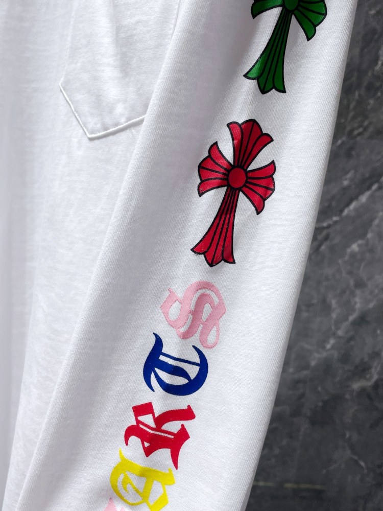 Chrome Hearts Classic Logo Long Sleeve T Shirt Casual Streetwear Cotton Tee for Men Women