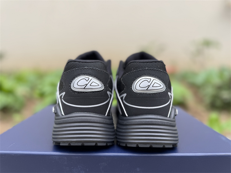 DIOR B30 CD Low Top Mesh Breathable Running Shoes Black White Fashion Sneakers