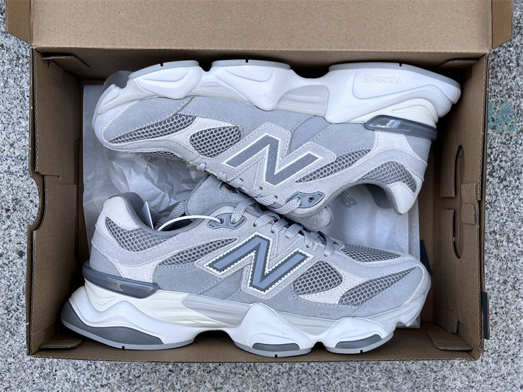 New Balance NB 9060 Grey Chunky Stylish Athletic Shoes, Comfortable Mid Top Daily Streetwear Fashion Sneakers for Men