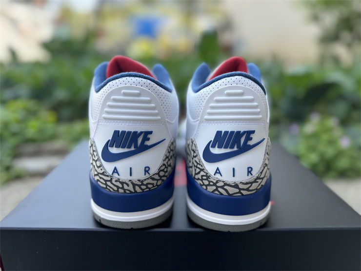 Jordan Air Jordan 3 Retro Men's Sneakers, True Blue White Casual Athletic Basketball Shoes for Daily Wear