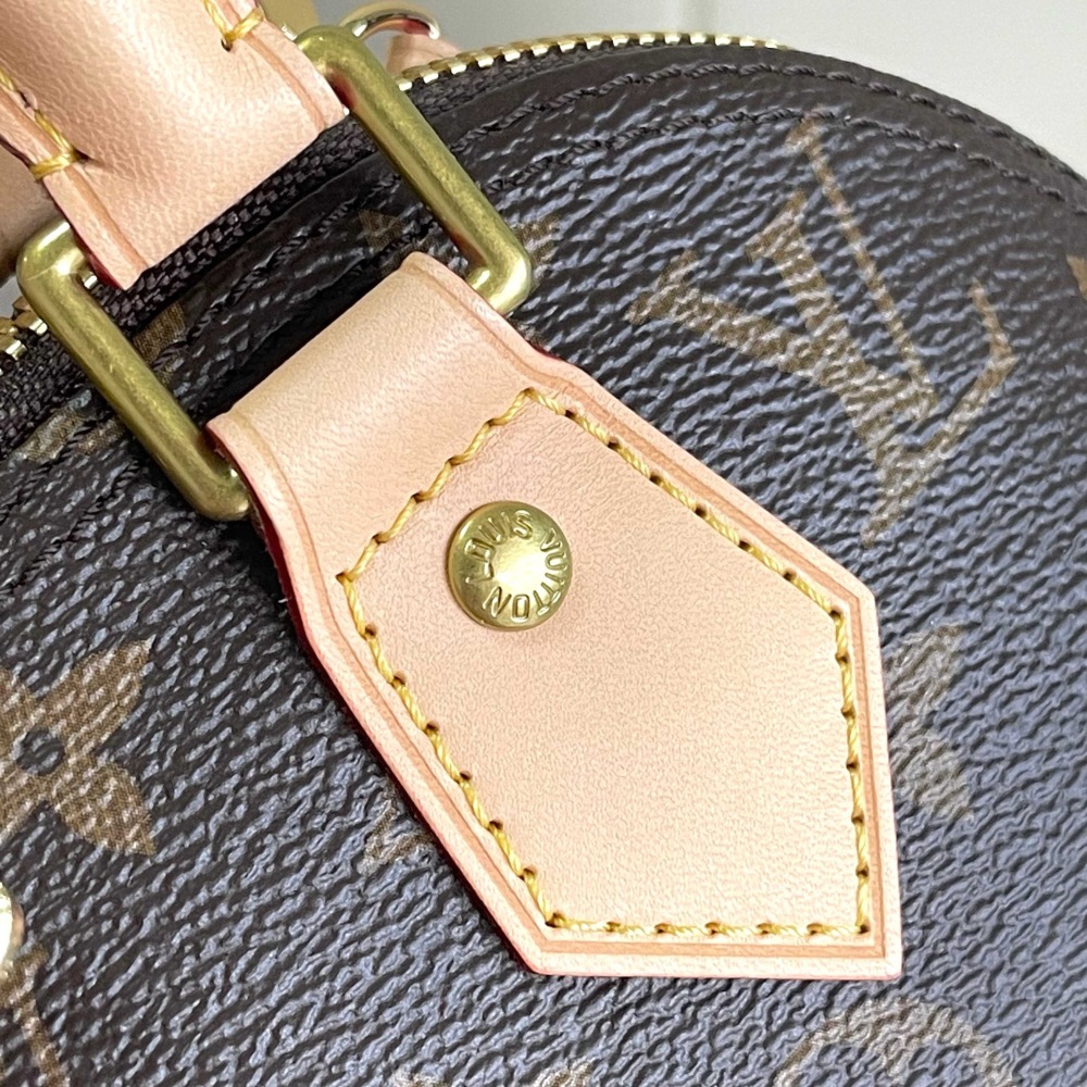 Louis Vuitton Women's Alma BB Handbag, Monogram Canvas Luxury Top Handle Shoulder Bag with Detachable Strap, Brown