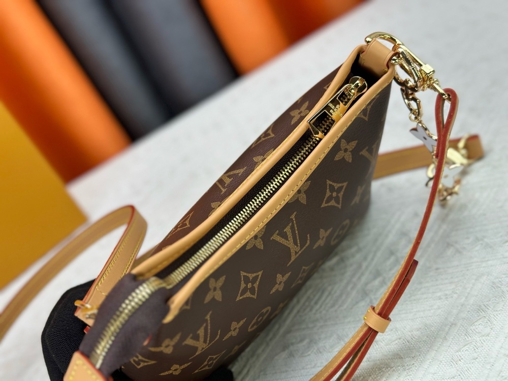 Louis Vuitton Women's Hobo Crossbody Bag, Monogram Canvas Luxury Shoulder Handbag with Adjustable Strap, Brown