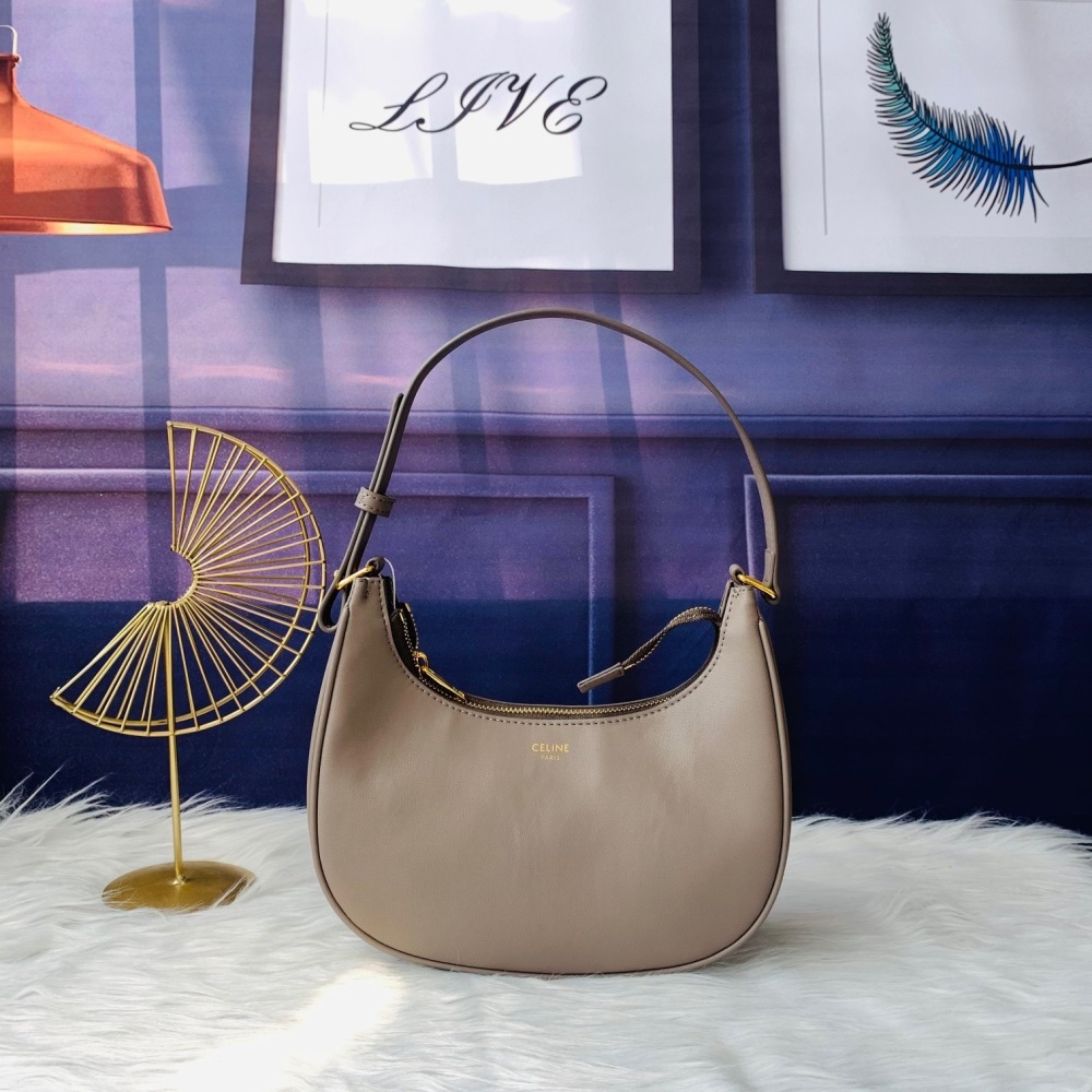 Prada Women's Cleo Hobo Shoulder Bag, Beige Leather Luxury Underarm Handbag with Adjustable Strap