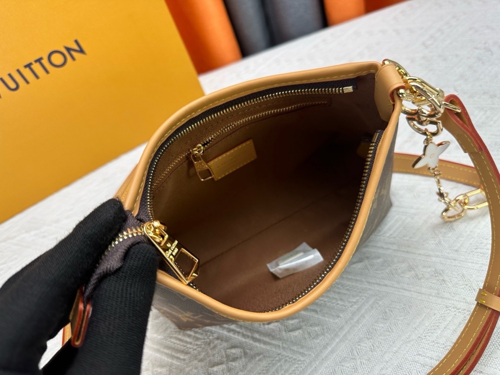 Louis Vuitton Women's Hobo Crossbody Bag, Monogram Canvas Luxury Shoulder Handbag with Adjustable Strap, Brown