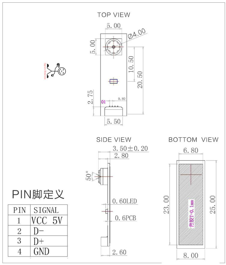 SANSETECH OV7675 0.3MP MINI Laptop Camera Module