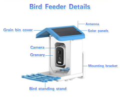 Smart Bird Feeder with Camera Solar Powered Waterproof for Garden Bird Watching Camera