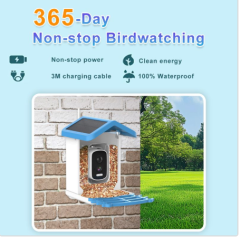 Smart Bird Feeder with Camera Solar Powered Waterproof for Garden Bird Watching Camera