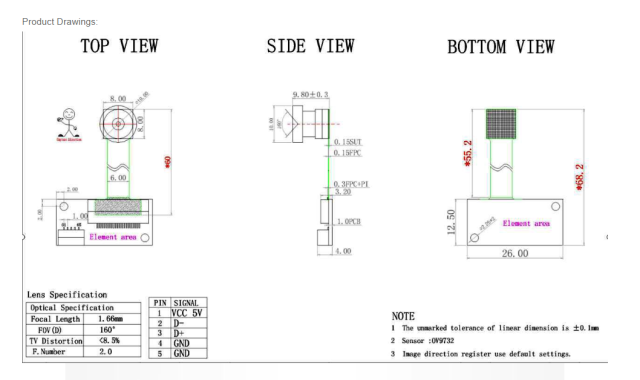 1MP HD OV9732 720P Flexible USB Camera Module For Recognition Machine