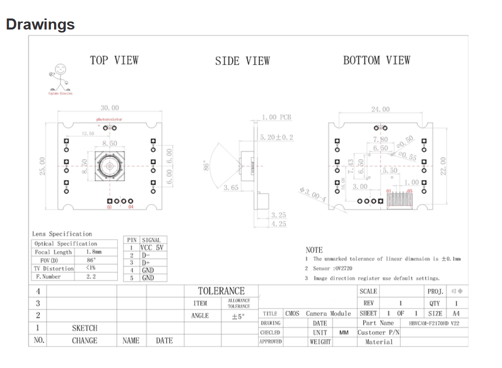 HBVCAM OV2720 2MP 1080P Auto Focus Camera Module For Industrial Equipment