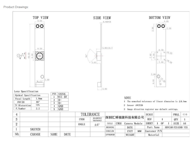 2MP OV2720 1080P Auto Focus Camera Module For All-in-one Computer